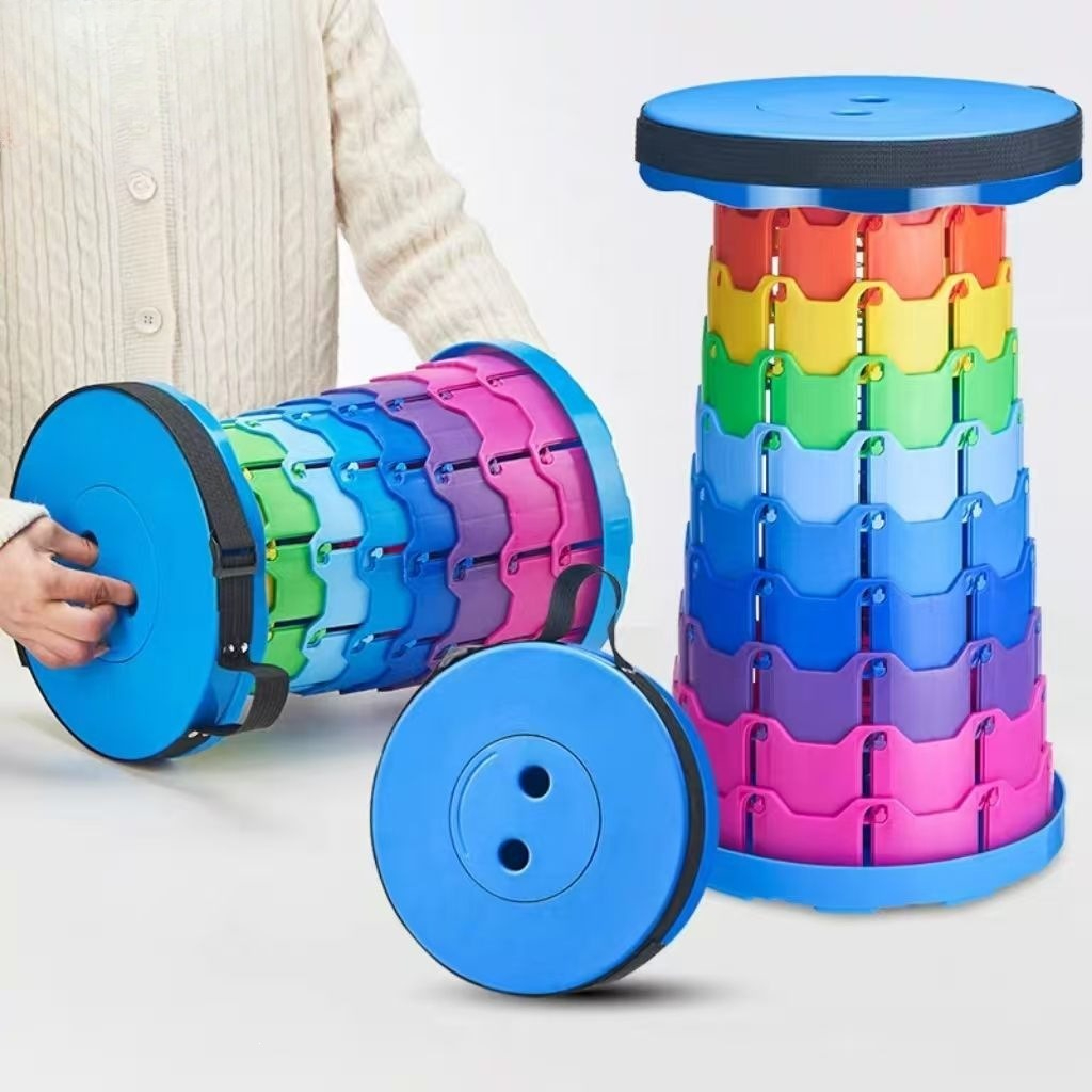 Outdoor Furniture Hay - Rainbow Telescopic Camping Stool Portable Thickened