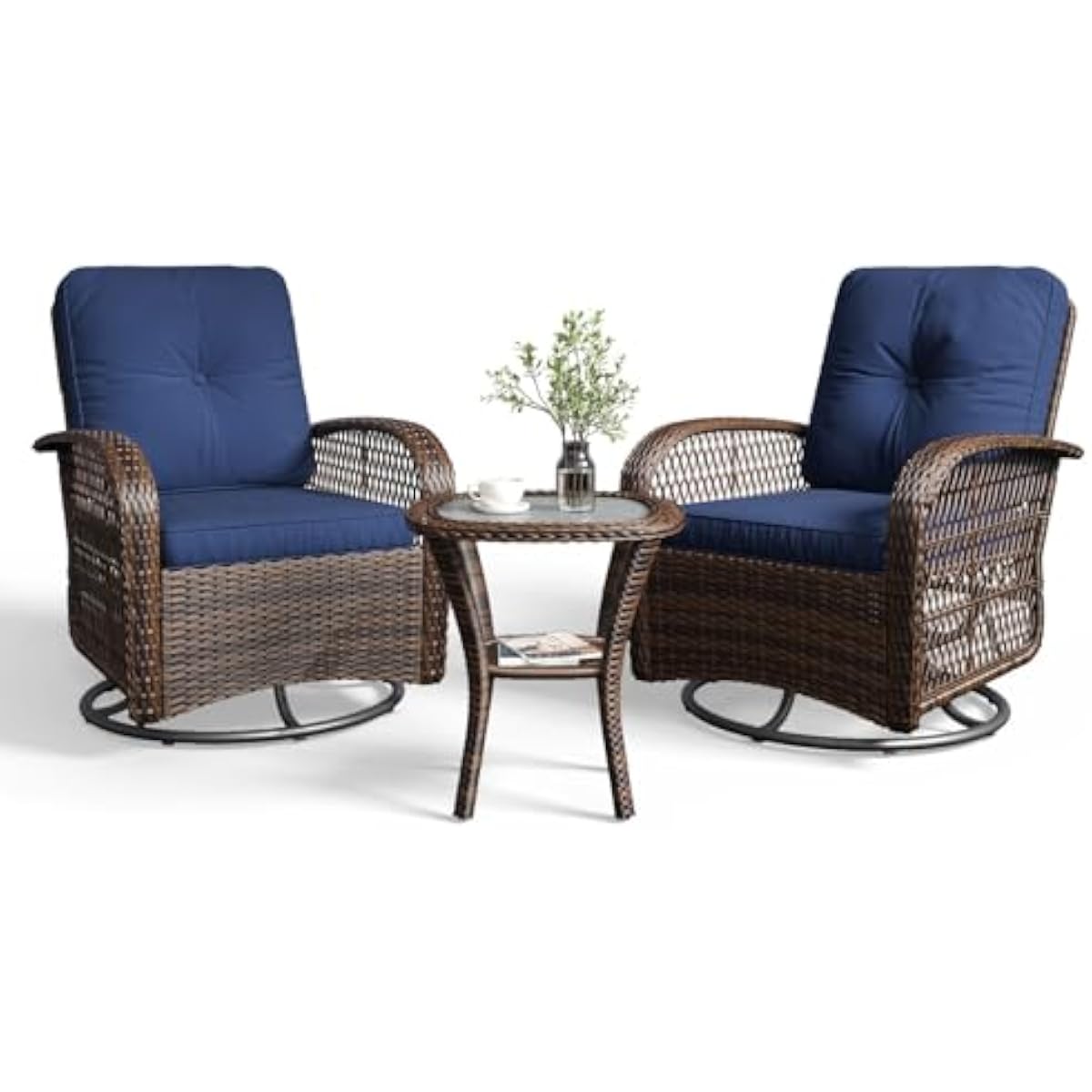 Outdoor Furniture Plus - 3-Piece Modern Outdoor Bistro Set Featuring