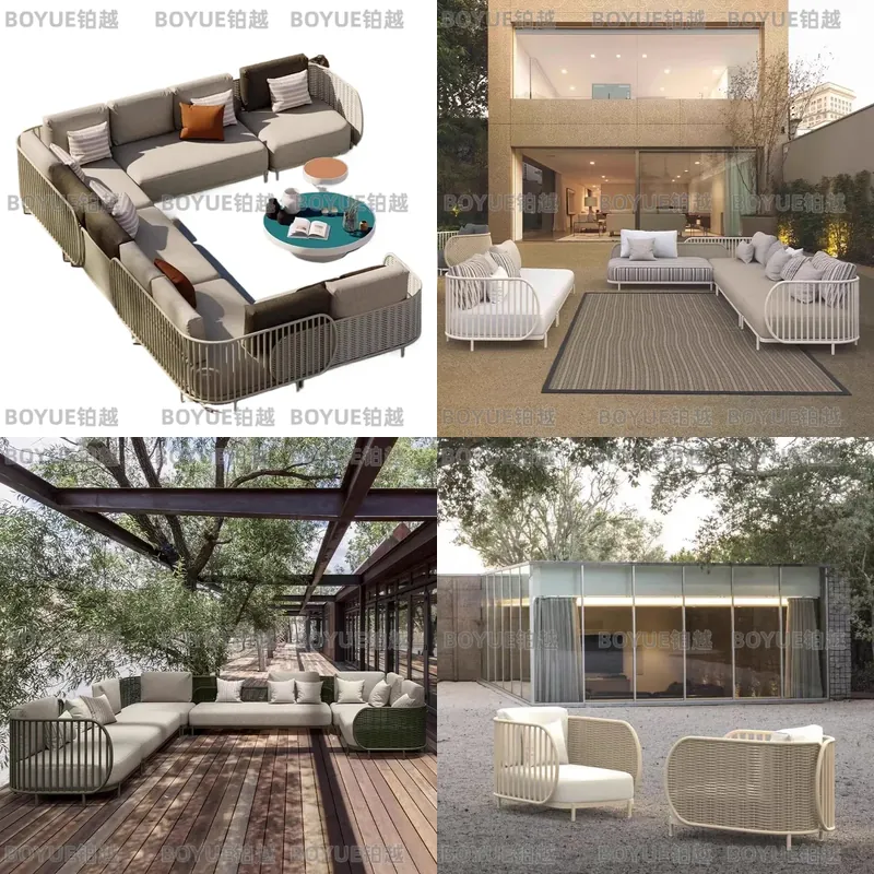 Rattan Lounge Set - Wicker Patio Furniture Set Outdoor Rattan