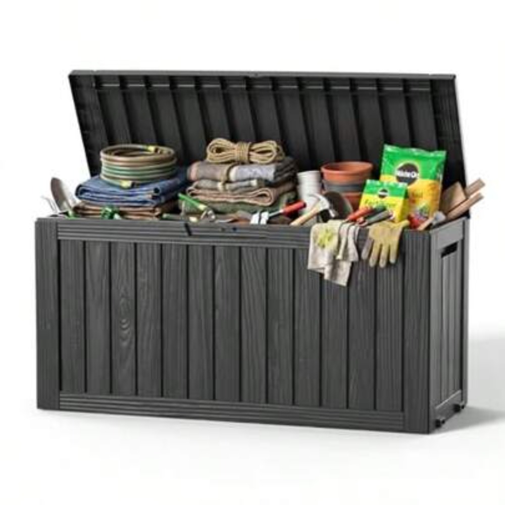 Outdoor Furniture Weatherproof - 90 Gallon Outdoor Deck Box Waterproof