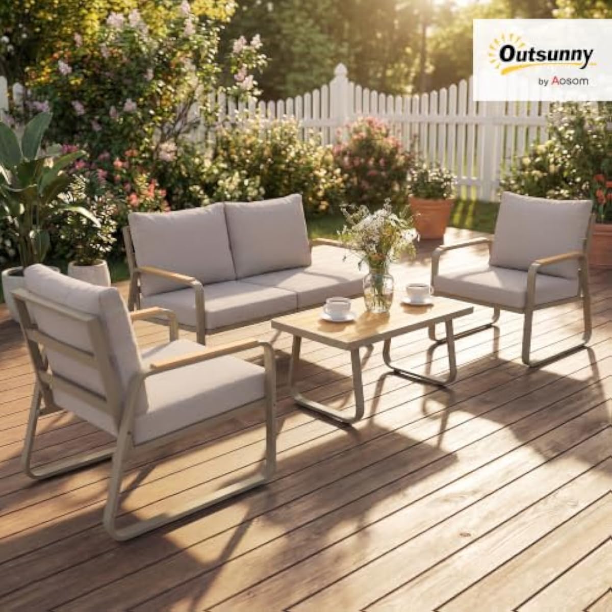 4-Piece Outdoor Lounge Collect - Outdoor Furniture Plus ulasan dan harga
