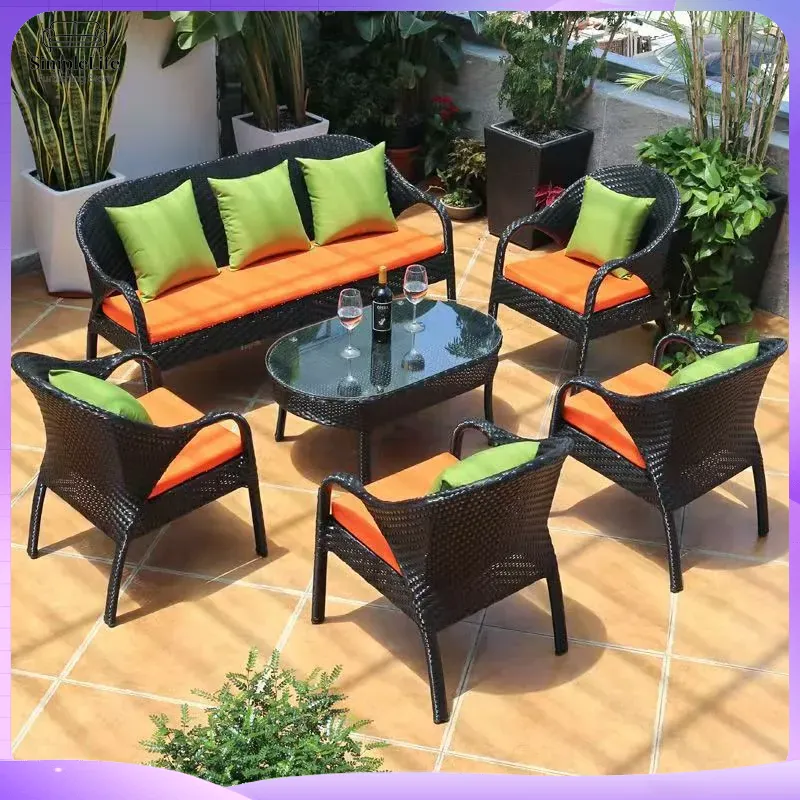 Outdoor Wicker Sofa Set for Pa - Rattan Lounge Set ulasan dan harga