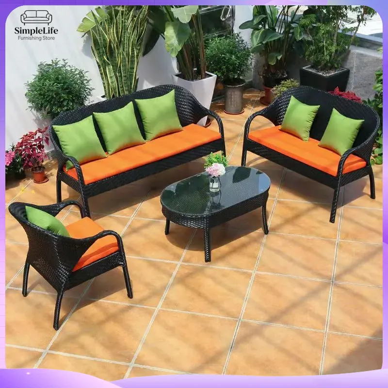 Outdoor Wicker Sofa Set for Pa - Rattan Lounge Set ulasan dan harga