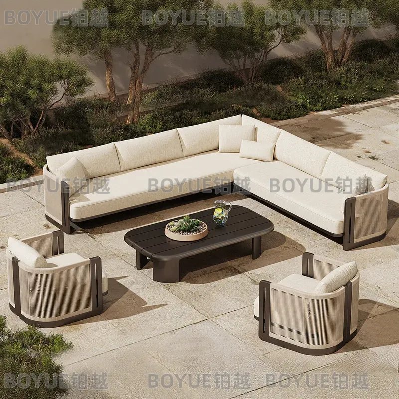 Outdoor Rattan Sofa Set Alumin - Rattan Lounge Set ulasan dan harga