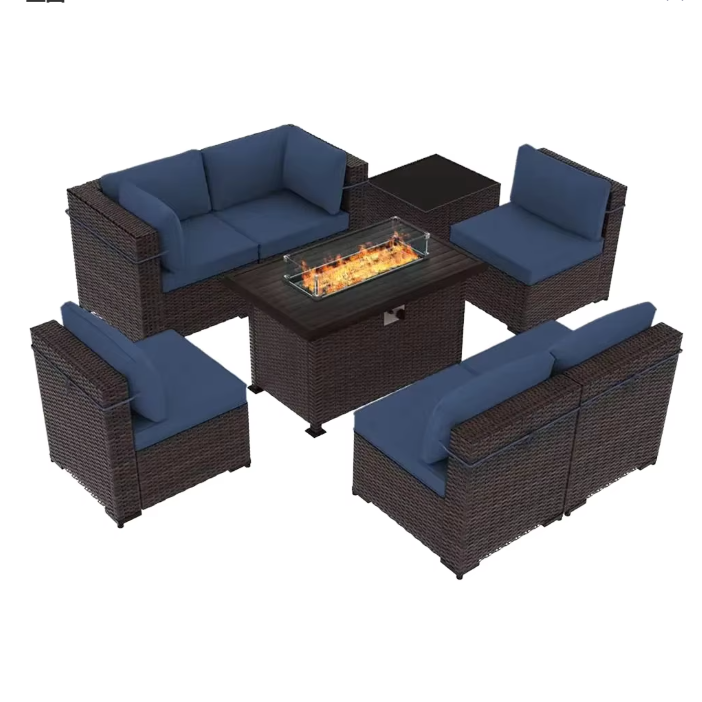 kw-Garden Sets Table and Chair - Rattan Lounge Set ulasan dan harga