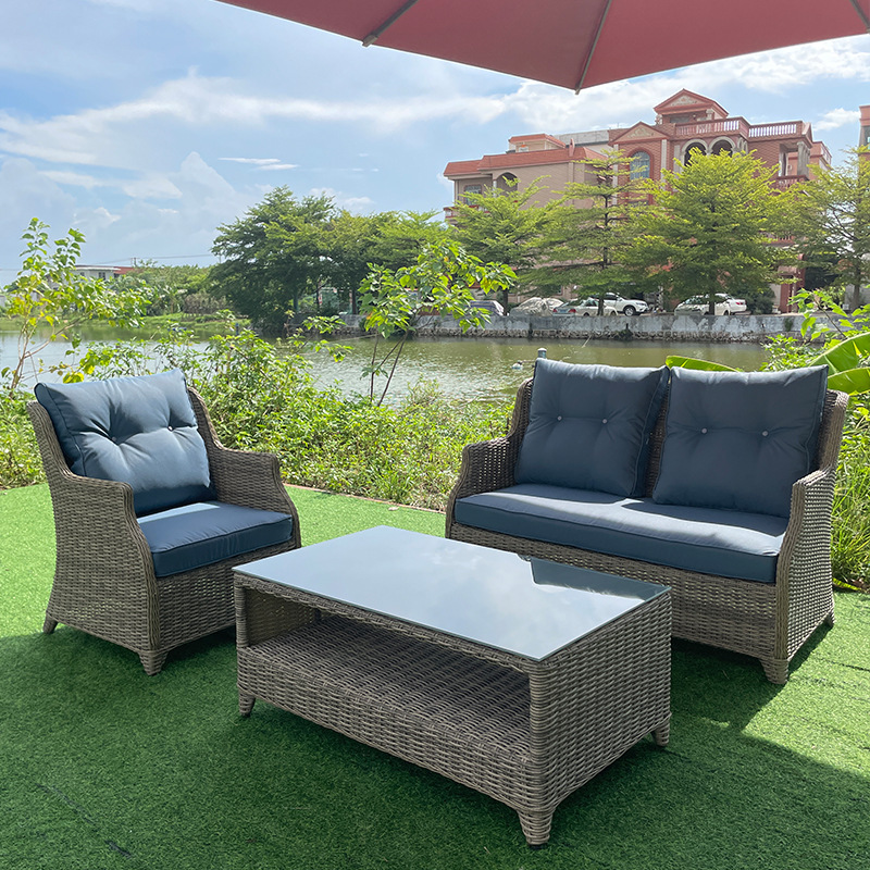 kw-Garden Sets Table and Chair - Rattan Lounge Set ulasan dan harga