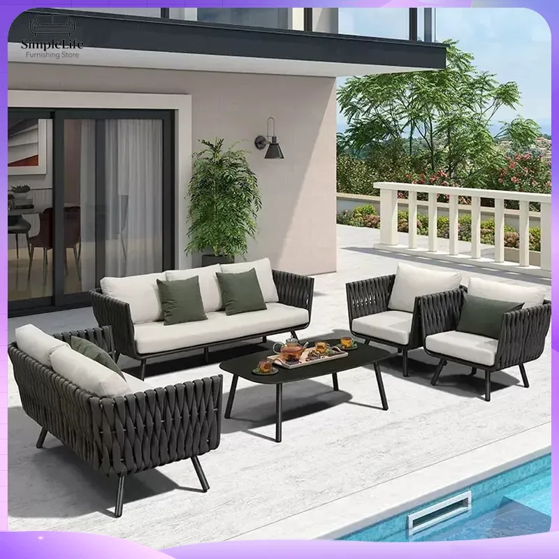 Outdoor Rattan Sofa Set for Ga - Rattan Lounge Set ulasan dan harga