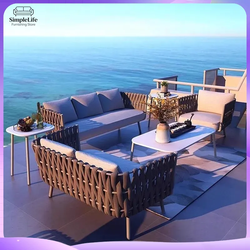 Outdoor Rattan Sofa Set for Ga - Rattan Lounge Set ulasan dan harga