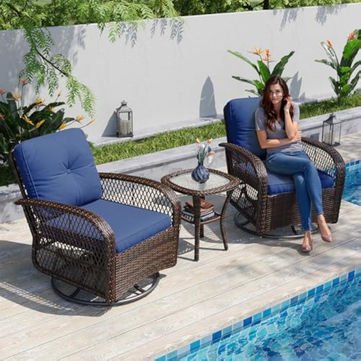 3-Piece Modern Outdoor Bistro  - Outdoor Furniture Plus ulasan dan harga
