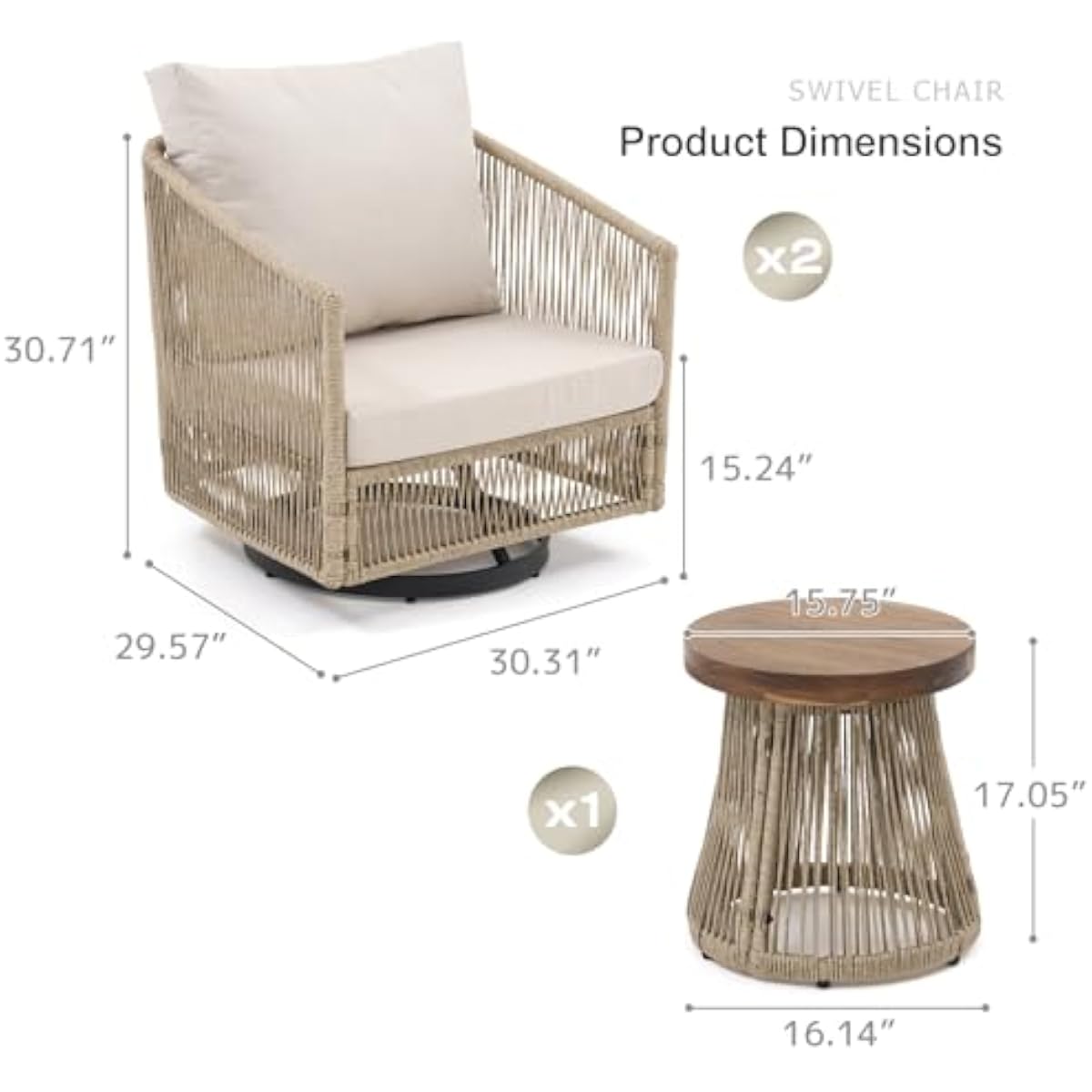 Modern 3-Piece Outdoor Bistro  - Outdoor Furniture Plus ulasan dan harga