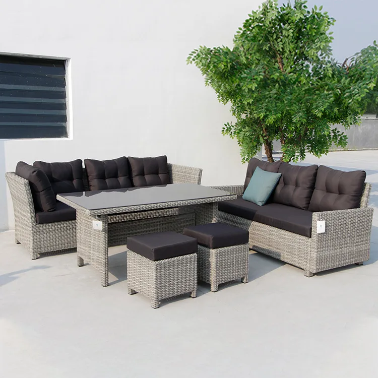 Outdoor PE Wicker Lounge Sofa  - Rattan Lounge Set ulasan dan harga