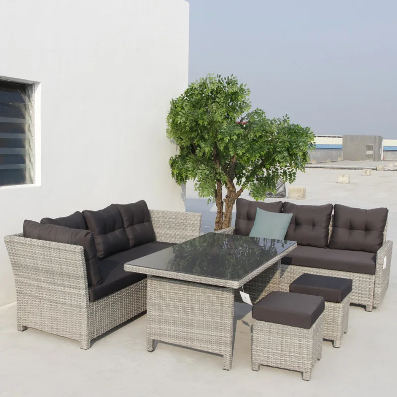 Outdoor PE Wicker Lounge Sofa  - Rattan Lounge Set ulasan dan harga