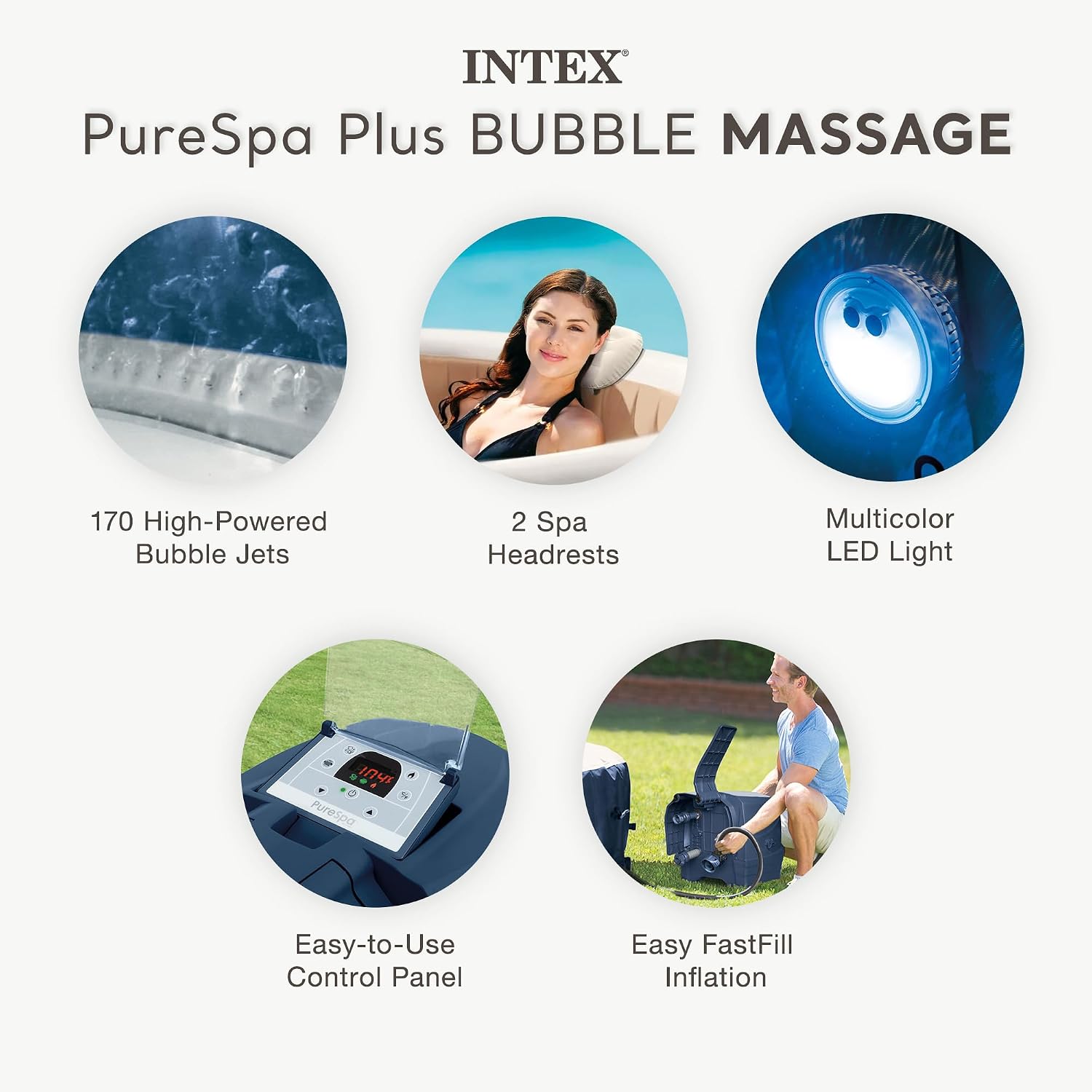 PureSpa 4 Person Inflatable Ho - Inflatable Hot Tub ulasan dan harga