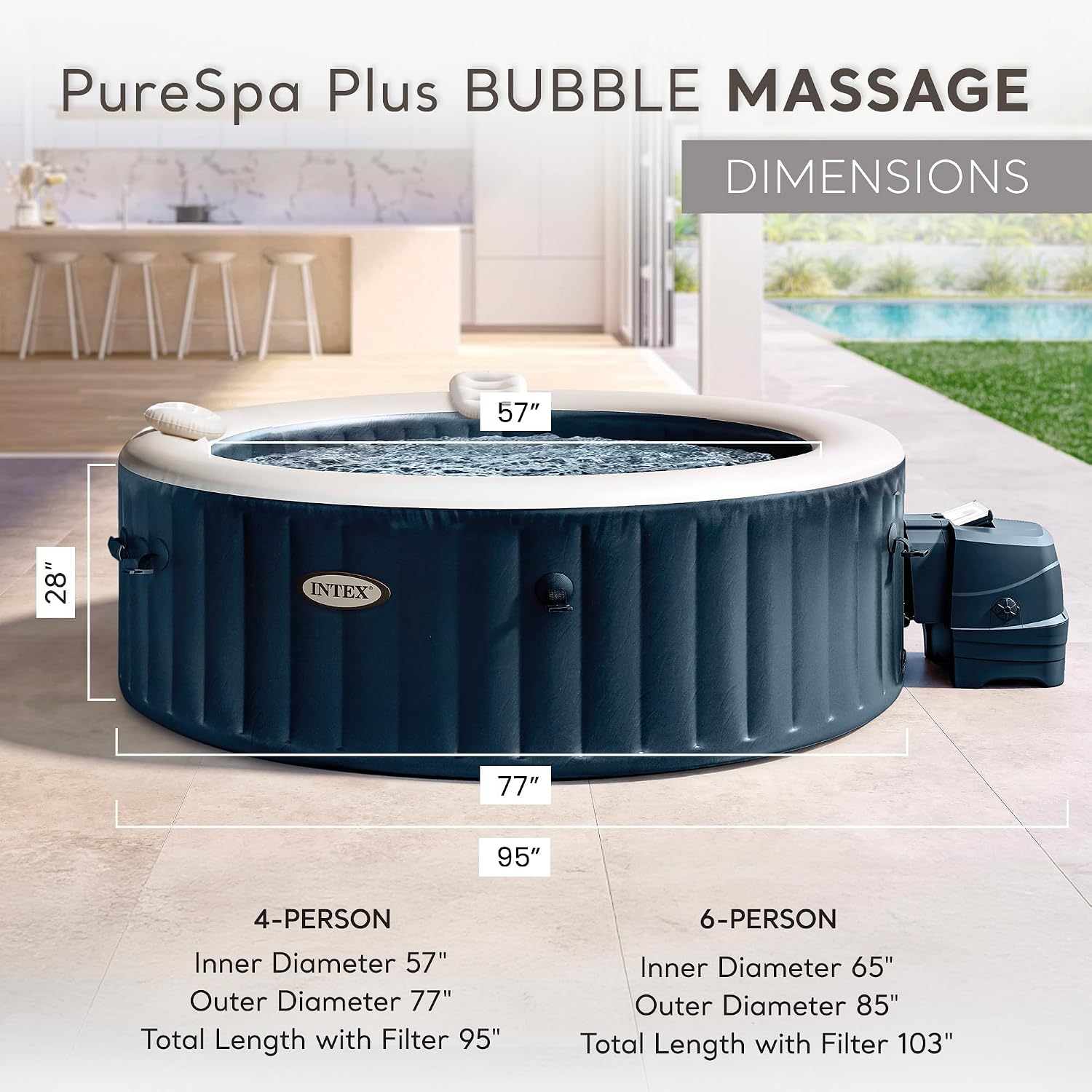 PureSpa 4 Person Inflatable Ho - Inflatable Hot Tub ulasan dan harga