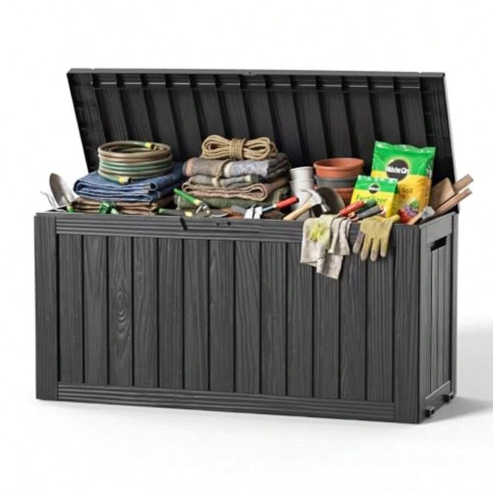 90 Gallon Outdoor Deck Box Wat - Outdoor Furniture Weatherproof ulasan dan harga